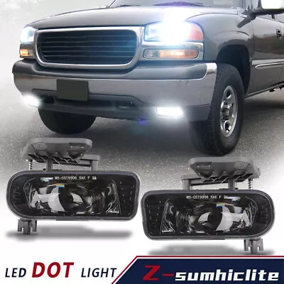 LED Fog Lights Replacement Lamps Fit For 99-02 GMC Sierra 00-06 Yukon Clear Lens • $65.99