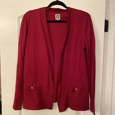 EUC  ANNE KLEIN Womens Cardigan Maroon • $10.99