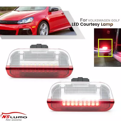 $18.99 • Buy 2xLED Door Courtesy Light Puddle Lamp For VW Passat B6 B7 Golf GTi Jetta MK5 MK6