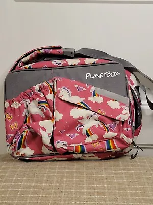 PlanetBox Rover Stainless Lunch Box Carrying Case Pink Unicorn Rainbow Girls • $15