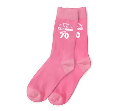 70th Birthday Gift Present Idea For Ladies Her Women 70 Pink Socks Fun Keepsake • £6.95