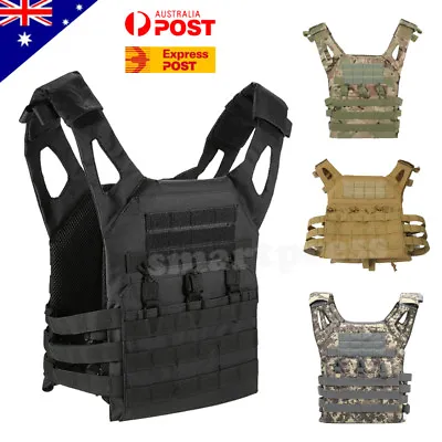 Military Tactical Vest JPC Airsoft Molle Combat Plate Carrier Paintball Hunting • $41.95