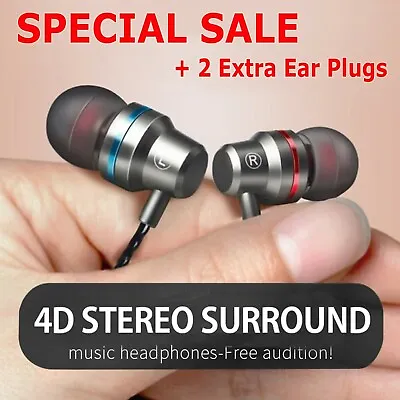 3.5mm HIFI Super Bass Headset In-Ear Earphone Stereo Earbuds Headphone Wired Mic • $2.89