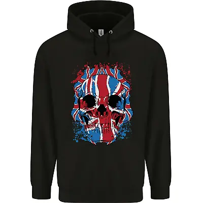 Union Jack Flag Skull Gym MMA Biker Mens 80% Cotton Hoodie • £19.99