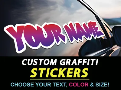Custom Personalized Vinyl Graffiti Name Decal Sticker Car Window Tumbler Flask • $6