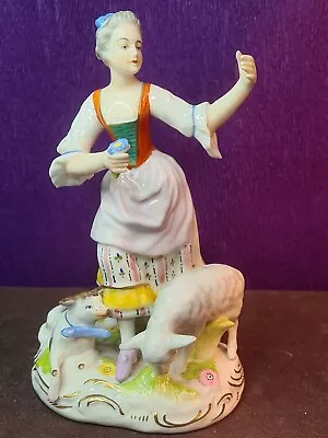 Antique Edme Samson Paris Porcelain Figurine Of Lady. • £22.99