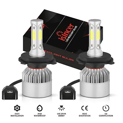 $8.99 • Buy Pair H4 9003 HB2 LED Headlight Bulbs Kit High Low Beam Super Bright 6500K White