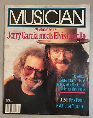 MUSICIAN Magazine March 1991 JERRY GARCIA & ELVIS COSTELLO PINK FLOYDIce Cube • $19.99