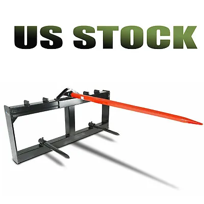 $347.69 • Buy Hay Bale Spear Skid Steer Loader Tractors Quick Tach Attachment Moving Hitch 49 