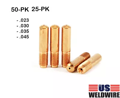 MIG Welding Gun Contact Tip 50-PK  25-PK For Miller Hobart .023 .030 .035 045 • $28.99