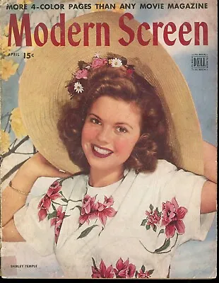 MODERN SCREEN April 1945 Magazine SHIRLEY TEMPLE Photo Cover SPELLBOUND Vv • $9.99
