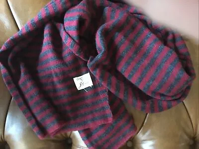 J. Crew Classic Woolens RED & GRAY Striped Scarf! • $9.99