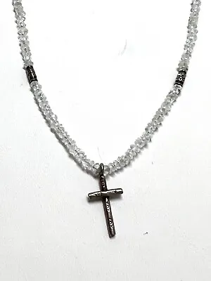 Vintage Cross Necklace 925 Sterling Silver Tested Christian Religious 17” Nice • $14.99