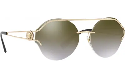 $249.95 • Buy NEW Genuine VERSACE MANIFESTO Pale Gold Brown Mirror Sunglasses VE 2184 12526U