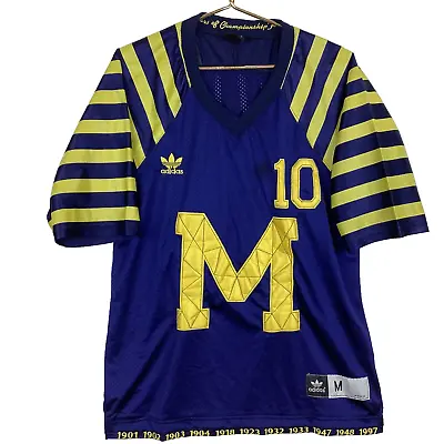 Vintage Michigan Wolverines Adidas Football Jersey Medium Commemorative Ncaa • $50.99