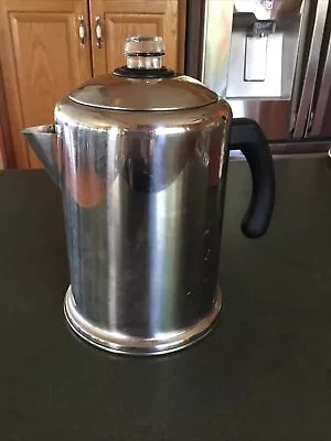 Vtg Stainless Steel 12 Cup Faberware Coffee Pot Percolator Stove Top Campfire • $28