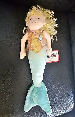 Douglas Cuddle Toy 8  Plush Aqua & Tangerine Mermaid Stuffed Animal Toy • $7.99