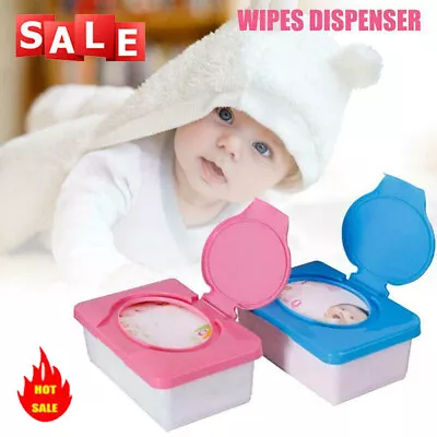 Baby Wet Wipes Dispenser Holder Tissue Storage Box Case With Home Office Lid • £7