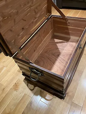 Vintage Storage Chest Brass Fittings Camphor Wood Lining Ball & Claw Feet • £345