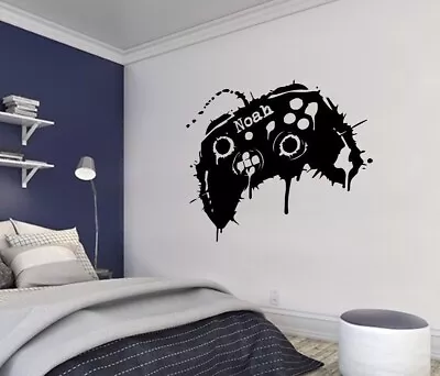 Personalised XBOX Gamer Controller Gaming Boy Kids Wall Sticker Vinyl Decal • £15.99