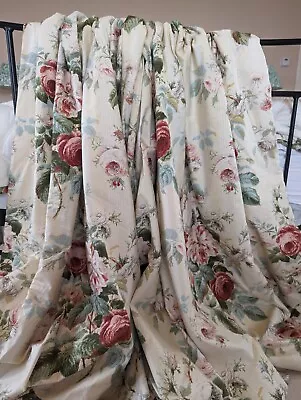 Colefax And Fowler Interlined Chintz Curtains Jubilee Rose • £400