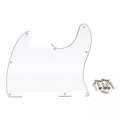 Musiclily 3Ply White 8 Hole Blank Pickguard For Fender Telecaster Esquire Guitar • $12.86