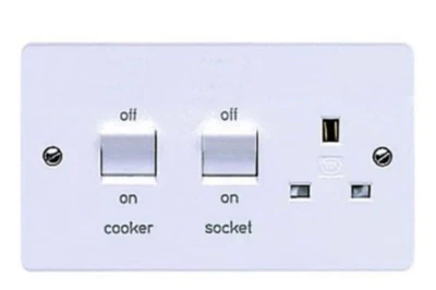 £15 • Buy MK 45 Amp Double Pole Cooker Switch & Socket - White