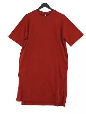 Uniqlo Women's Midi Dress S Brown 100% Cotton T-Shirt Dress • £11