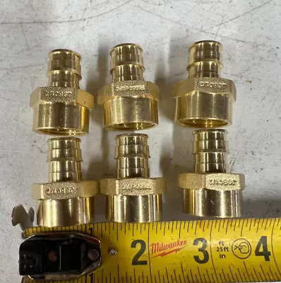 6 Pcs) 1/2  PEX A X 1/2  FPT Threaded Adapters F1960 Expansion Lead Free Brass • $18.99