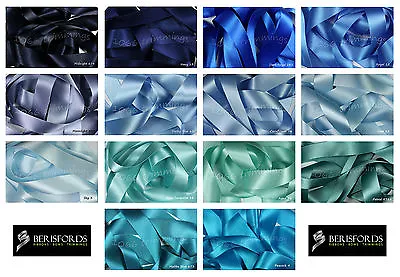 £54.35 • Buy Blue Shades Double Satin Ribbon By Berisfords UK ECO