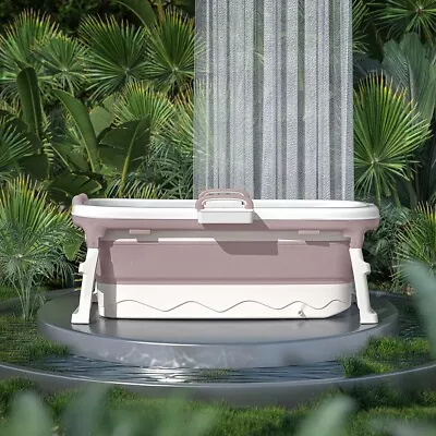 Collapsible Bathtub For Adults 54” Portable Folding  Spa Tub Soaking • $109.99
