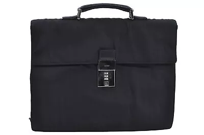 Authentic GUCCI Vintage Briefcase Business Bag Nylon Leather 0153714 Black K7287 • $210