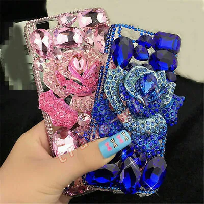 Luxury Bling Glitter Rose Diamond Rhinestone Crystal Case Cover For Cell Phones • $12.99