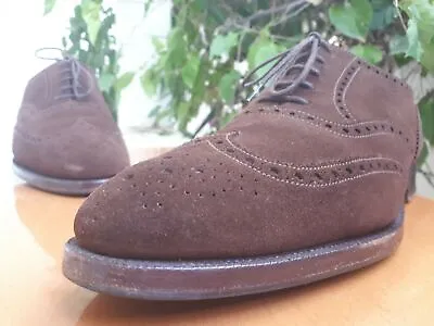 Crockett & Jones WORCESTER Mens Brown Suede Wingtip Oxford Shoes US 10 || UK 9 E • $275
