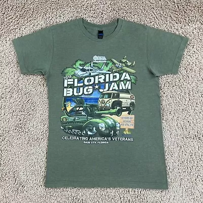 FLORIDA BUG JAM 2018 Veteran VW Bus Army Tank Graphic T-Shirt Mens S Crew Neck • $6.99