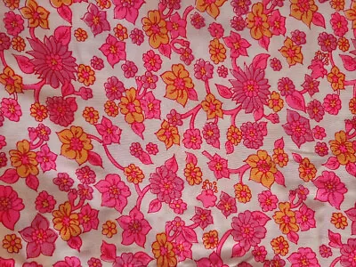 Original 60s / 70s  Cotton Remnant  36  Wide X 74  Long Approx • £8.99