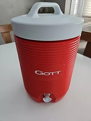 Vintage Gott 2 Gallon Red Water Cooler Insulated Drink Dispenser 1692 • $27.99