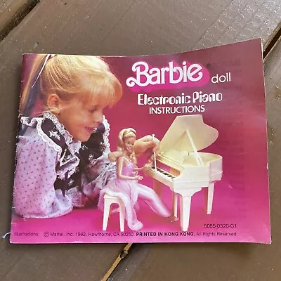 Vintage 1982 Barbie Electronic Piano Mattel Booklet Only Instructions • $8.97