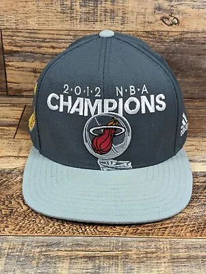 Miami Heat 2012 NBA Champions Adidas Snapback Hat Grey • $7.99