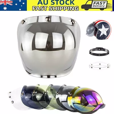 Helmet Bubble Visor Face Shield Mask Open Face Motorcycle Helmet Visor 7 Color • $21.98