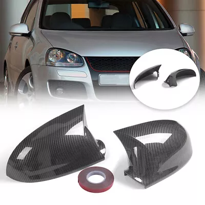 For VW Golf GTI Jetta MK5 2003-09 Carbon Fiber Black Side Wing Mirror Cover Caps • $27.99