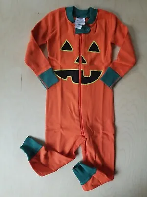 Nwt Hanna Andersson Jack O Lantern Pumpkin Halloween Zipper Sleeper Pajama 90 3t • $26.99