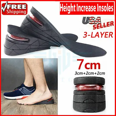 $7.49 • Buy Men Women Invisible Height Increase Insoles Heel Lift Taller Shoe Inserts Pad US