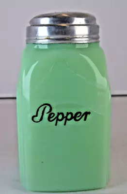 Vtg McKee Jadeite Green Roman Arch Deco Glass Retro MCM  PEPPER  Range Shaker • $45