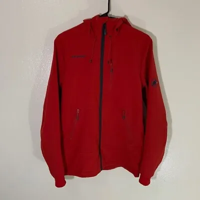 Mammut Mens Red Softshell Full Zip Jacket EUC Size Small S • $125