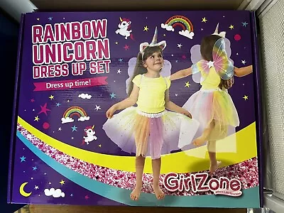 3 X Girlzone Girls Rainbow Unicorn Dress Up Set - NEW • £9