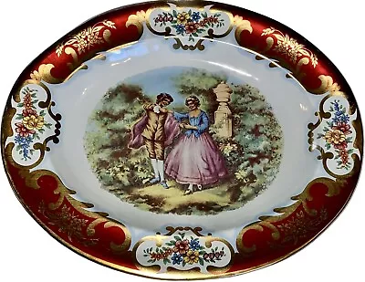 VINTAGE DAHER DECORATED WARE PLATE Courting COUPLE MADE IN ENGLAND • $8.99