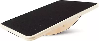 Anti-Slip Core Trainer Wooden Rocker Balance Board 17.5-Inch Diameter Black • $48.99