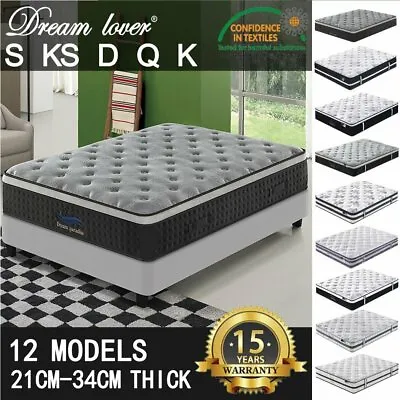 $159 • Buy Dream Lover Mattress Queen Double King Single Bed Memory Foam Pocket Spring Size