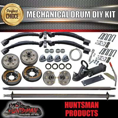 $1025 • Buy DIY 2000Kg Tandem Trailer Kit, Mechanical Brakes R/Roller Springs Axles 60 - 79 